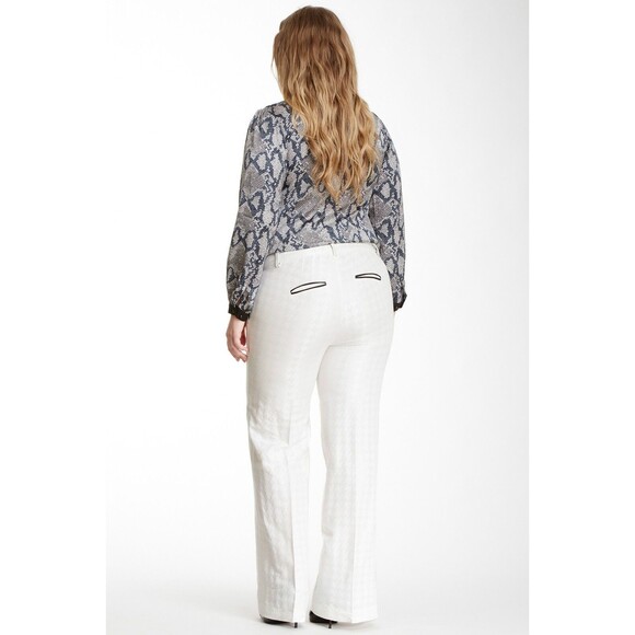 NWT $168 MYNT 1792 Womens Plus White Pants Office 24W Houndstooth 24 W Tall - Picture 4 of 9